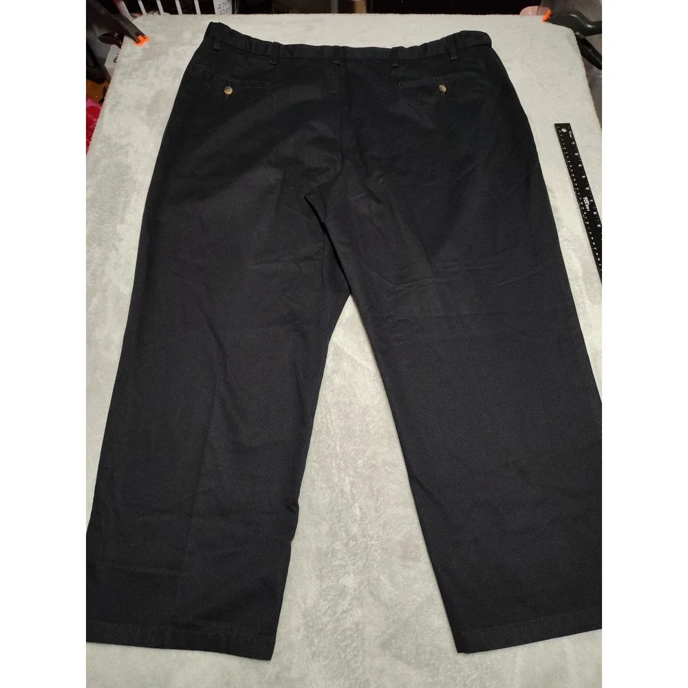 St John's Bay Khaki Pants Men 46x29 Black Office Classic Preppy College